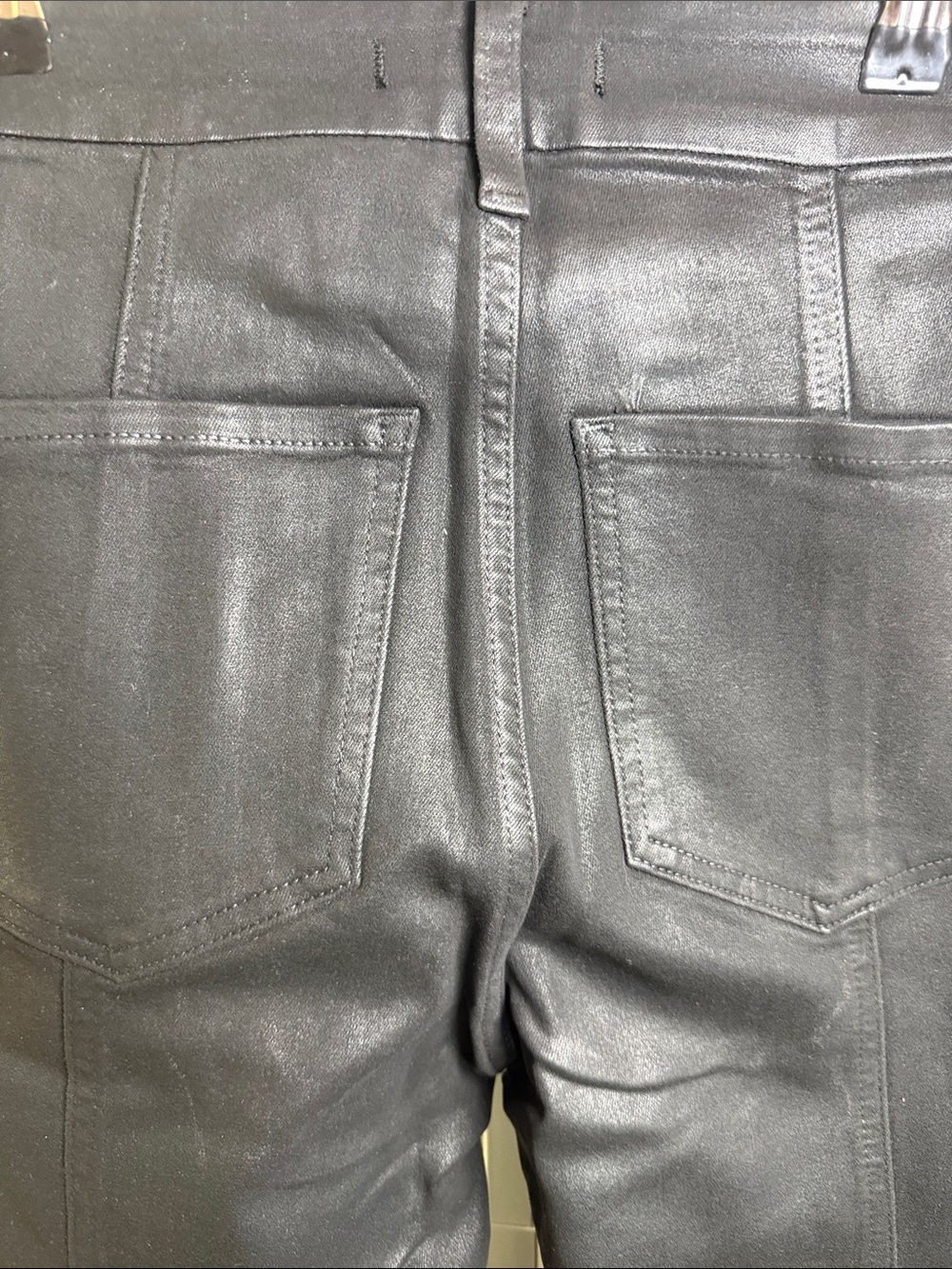 FIDELITY Harlow Black Coated Faux Leather Pants NWT SIZE 26 - Picture 5 of 10